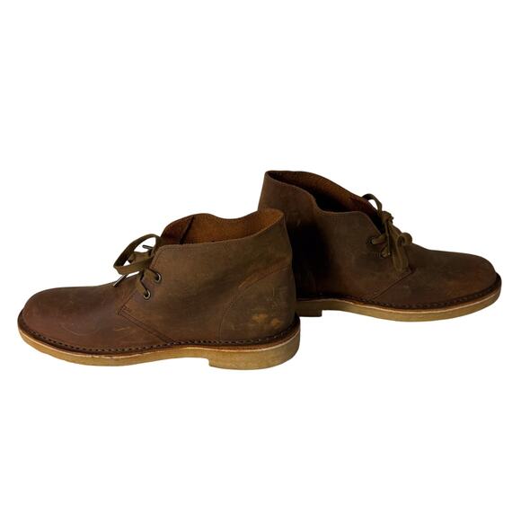 Clarks Desert Boot Womens sz 9 Beeswax Brown Leather Ankle Lace Up Boho Country - Picture 3 of 8